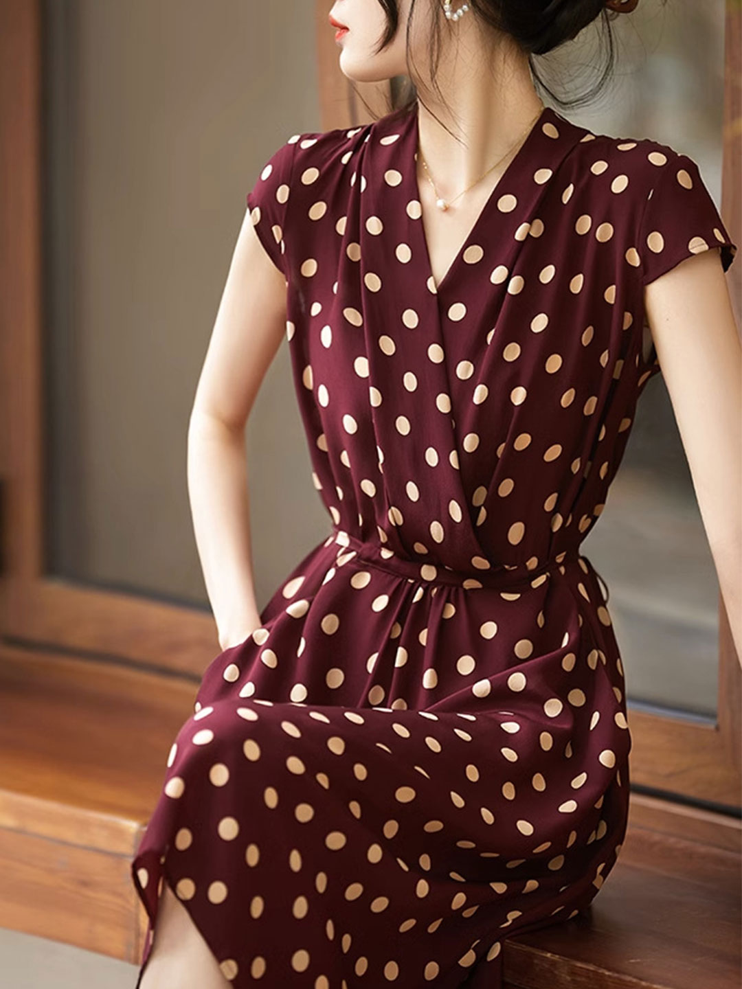 classic polka dot dress Zoe Classic Polka Dot Tie Dress