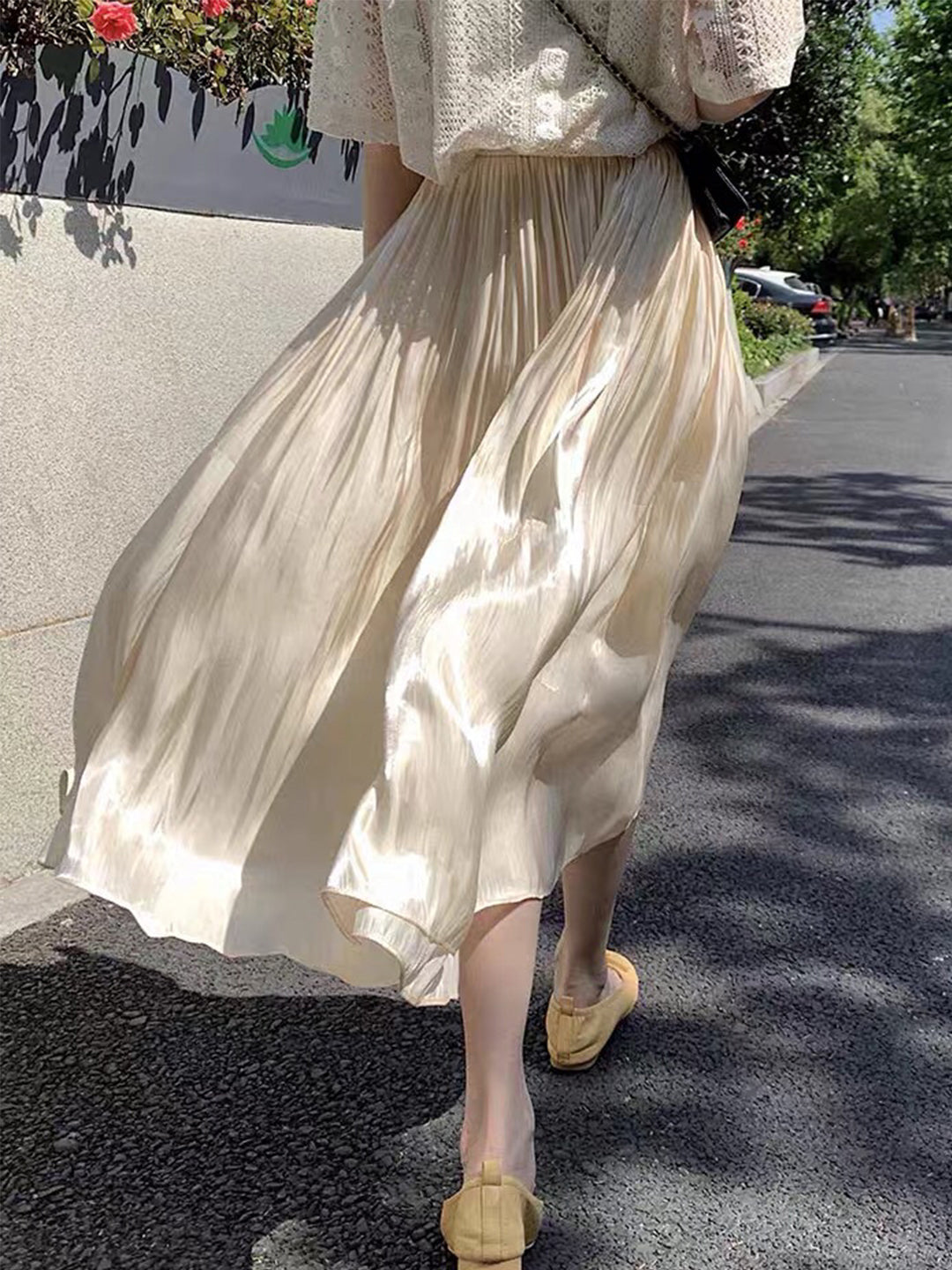 Clara French Style High Rise Vacation Full Skirt-Green