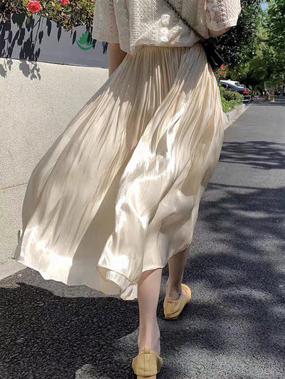 Clara French Style High Rise Vacation Full Skirt-Green