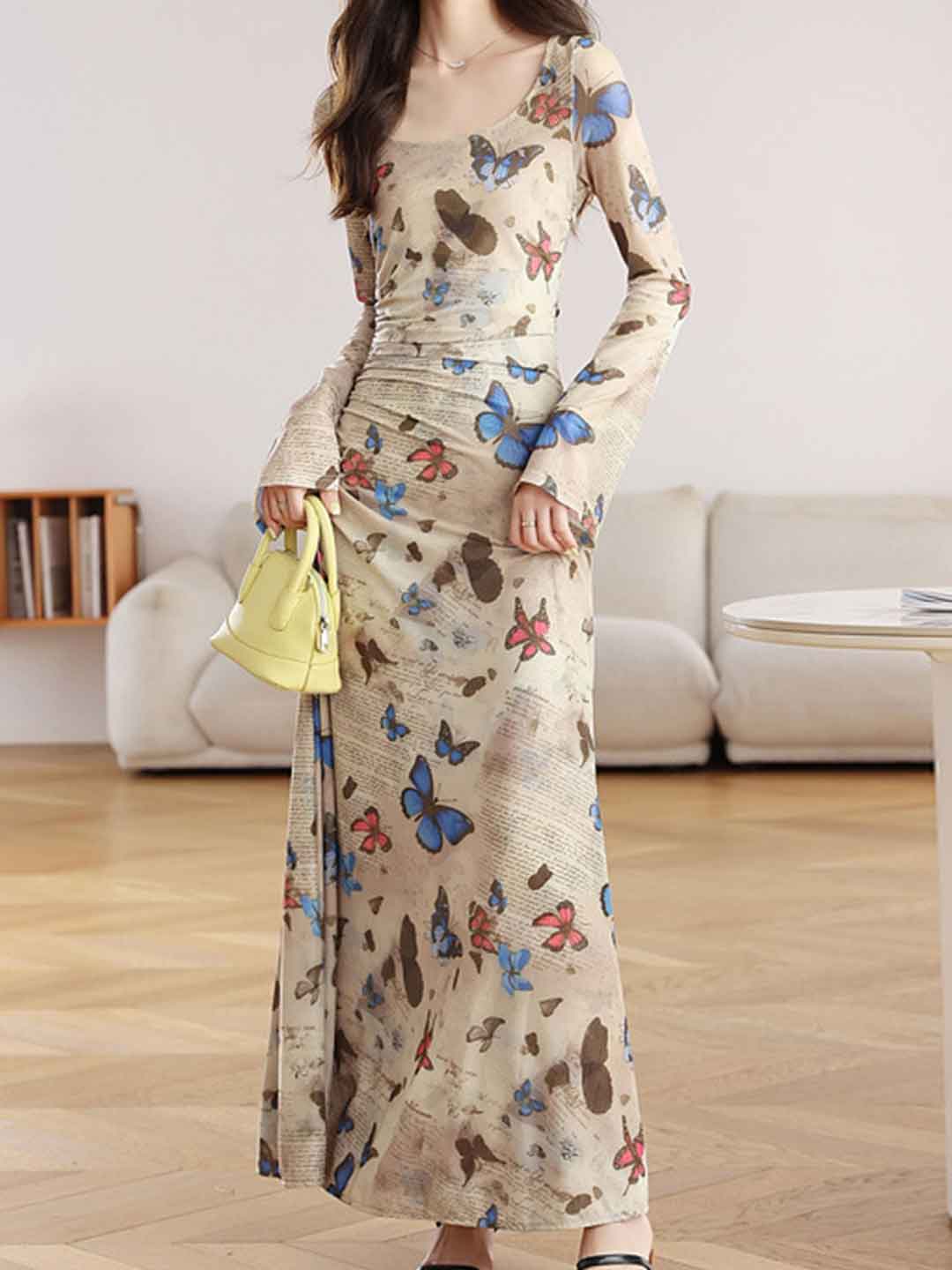 butterfly pleated dress Esther Teal Butterfly Pleated Dress
