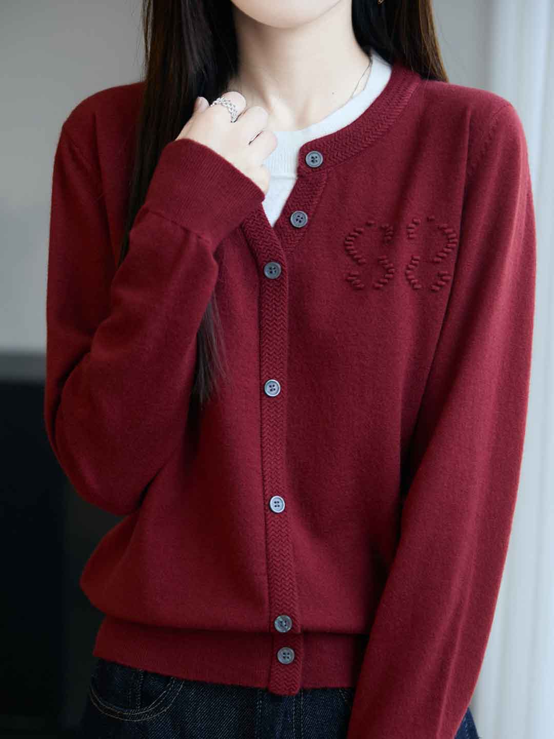 Sophie Casual Crew Neck Mock Two-Piece Pullover Knitted Top