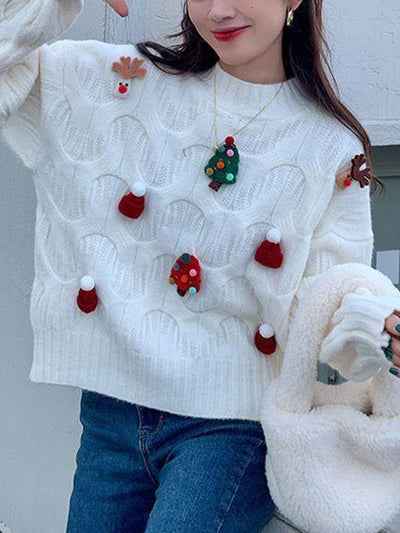 Natalie Casual Crew Neck Pullover Knitted Sweater