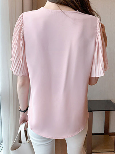 Elizabeth Classic V-Neck Lace Chiffon Top