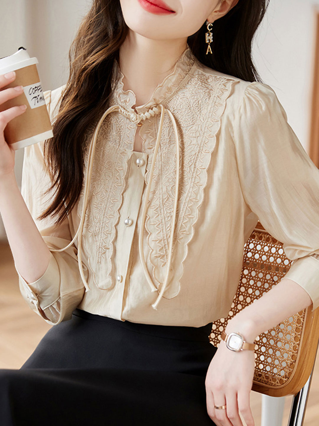 Emma Classic Embroidered Auricular Shirt