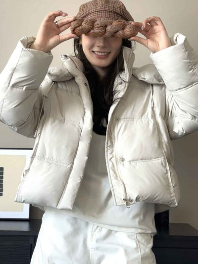 Addison Loose Solid Color Winter Hooded Coat