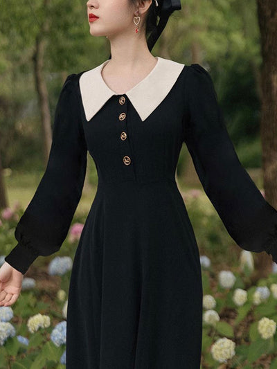 Morgan Elegant Patchwork Waist Shirt Dress-Apricot