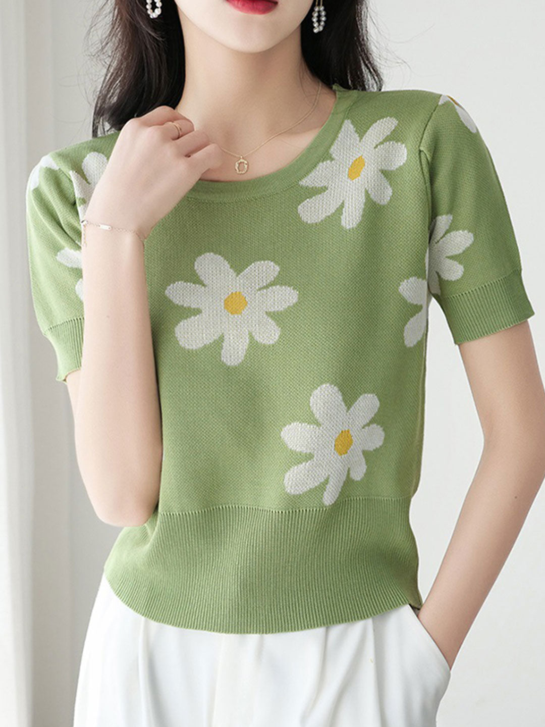 Peyton Elegant Stitched Jacquard Sweater