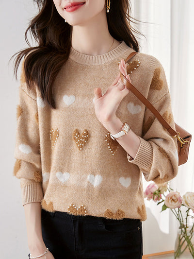 Hannah Crew Neck Color Block Knitted Sweater