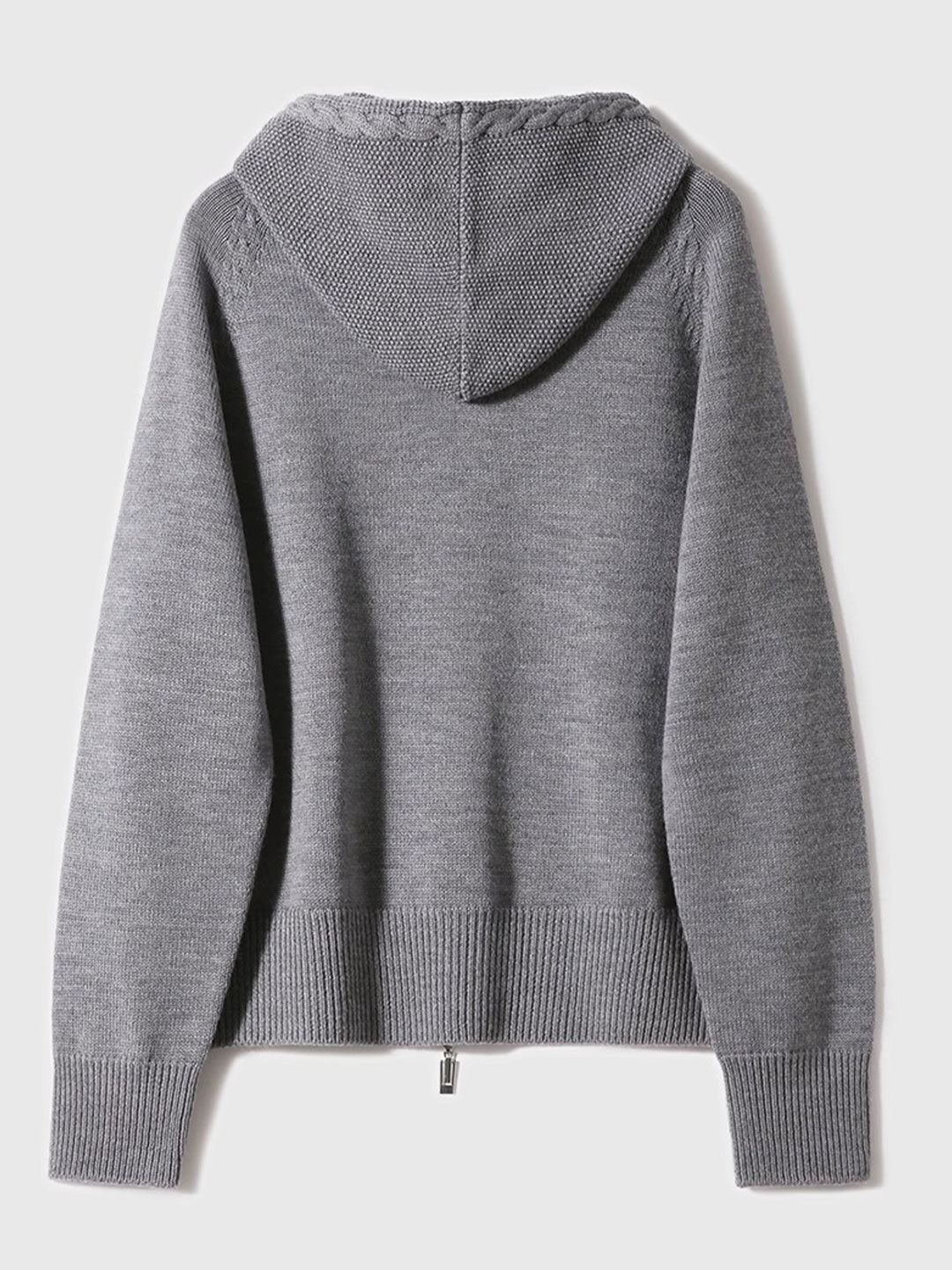 Ava Loose Double Zipper Hooded Knitted Cardigan