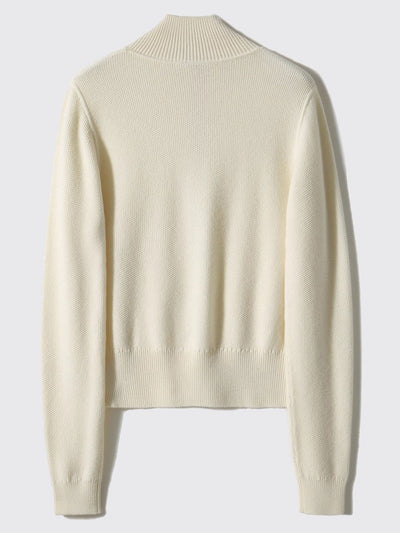 Emily Loose Zipper Solid Color Knitted Cardigan