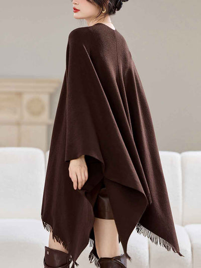 Olivia Irregular Knitted Shawl Outerwear