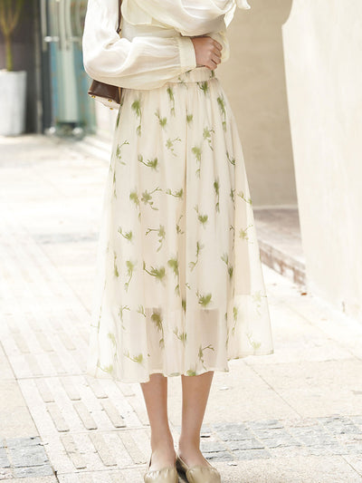 Ava Elegant Floral Printed Skirt