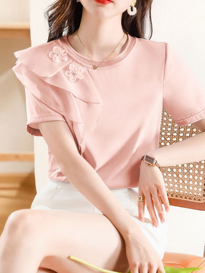 Kayla Classic Ruffle Chiffon Top