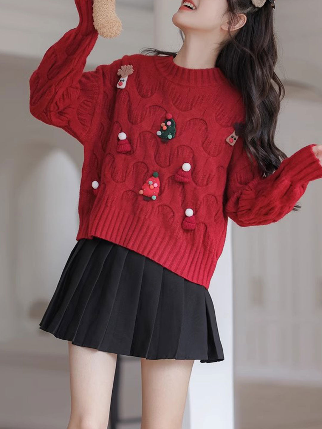 Natalie Casual Crew Neck Pullover Knitted Sweater