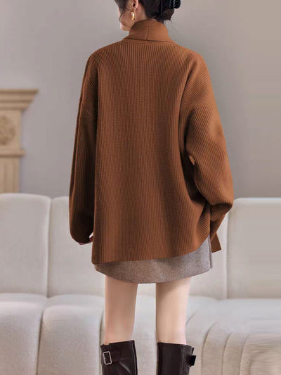 Emily Classic V-Neck Thick Knitted Coat