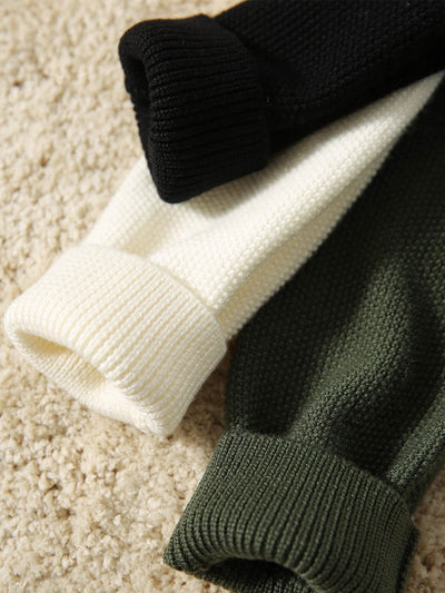 Emily Loose Zipper Solid Color Knitted Cardigan