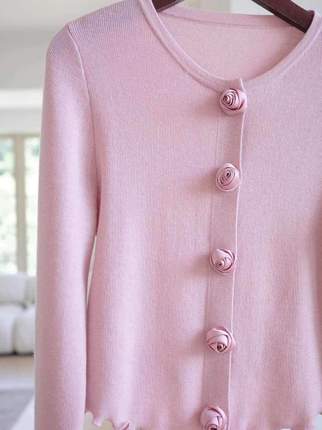 Bella Elegant Crew Neck Auricular Sleeve Knitted Cardigan