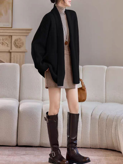 Emily Classic V-Neck Thick Knitted Coat
