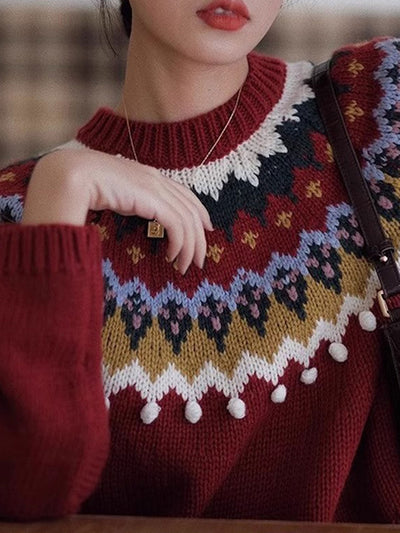 Madison Retro Crochet Knitted Sweater