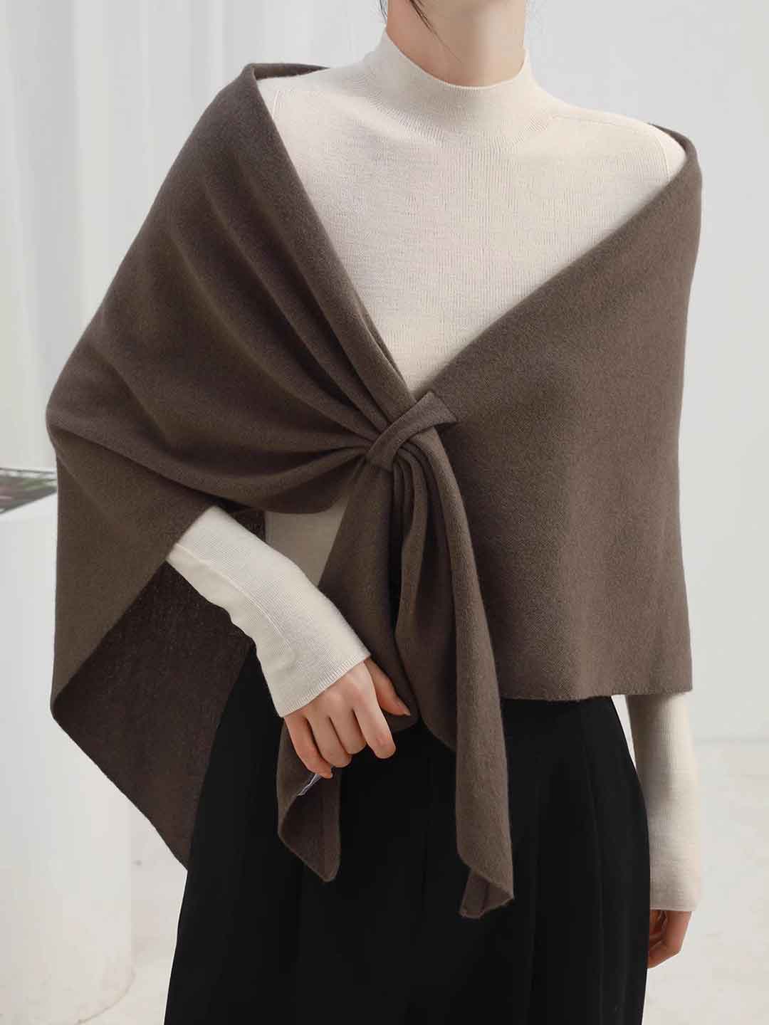 Zoey Classic Solid Color Knitted Shawl
