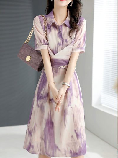 Kayla Elegant Printed Chiffon Dress