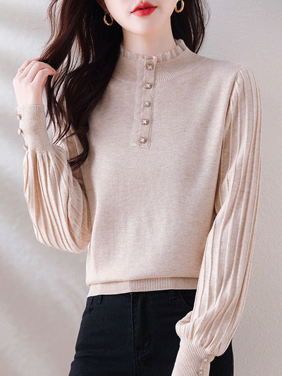 Hannah Retro Turtleneck Knitted Pullover Sweater