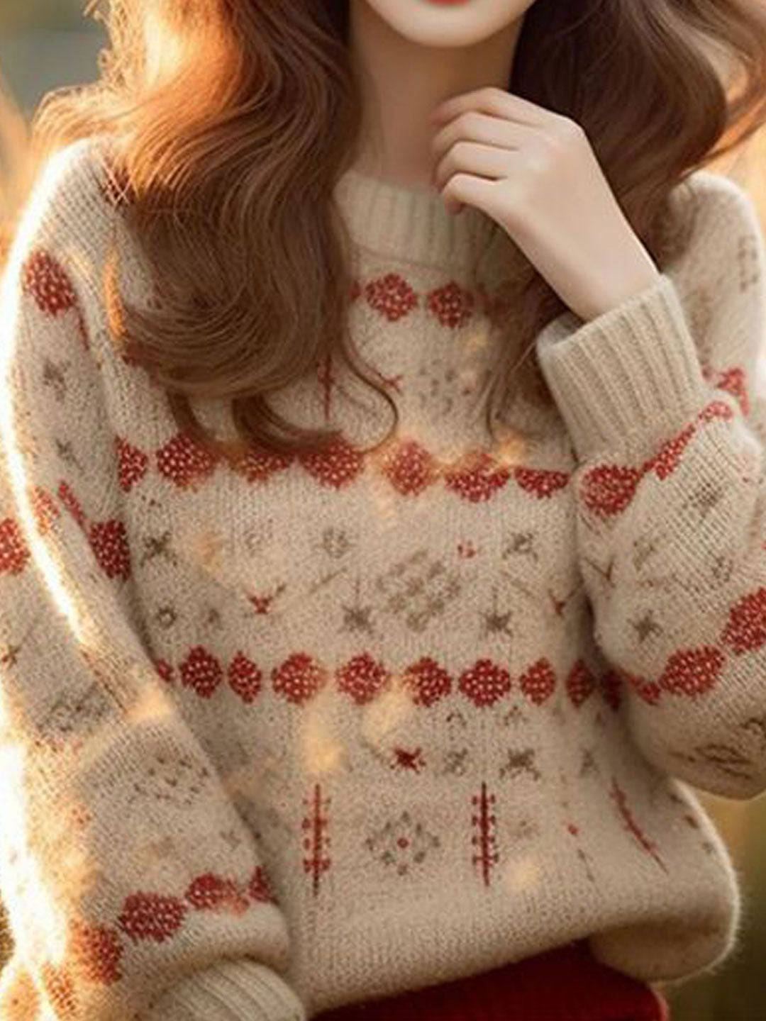 Evelyn Loose Crew Neck Pullover Knitted Top