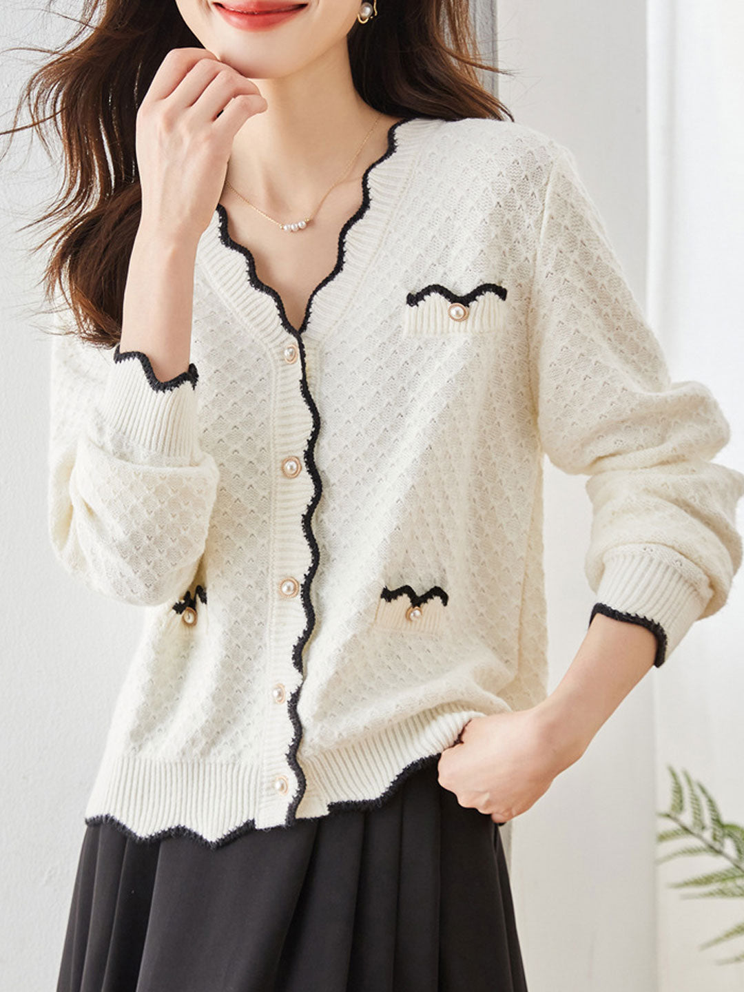 Isabella Classic V-Neck Loose Knitted Cardigan
