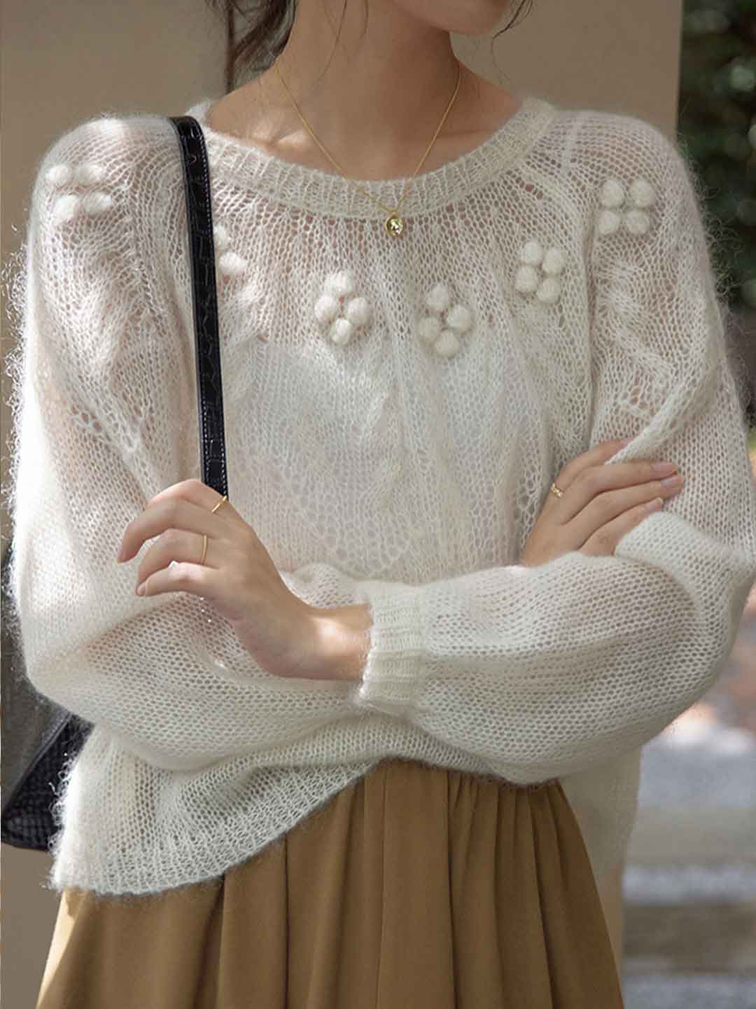 Alexis Loose Crew Neck Pullover Knitted Sweater