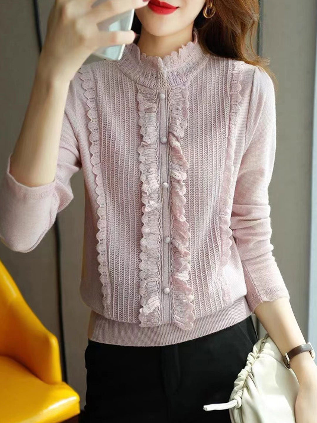 Peyton Retro Auricular Knitted Sweater