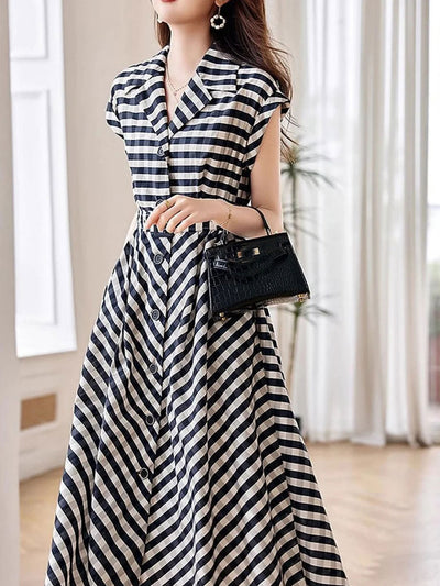 Alexis Elegant V-neck Textured Dress