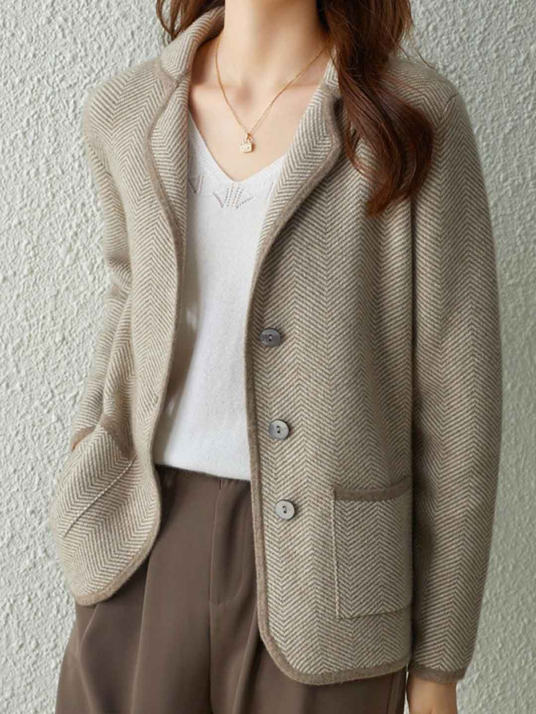 Madison Casual Suit Collar Knitted Coat