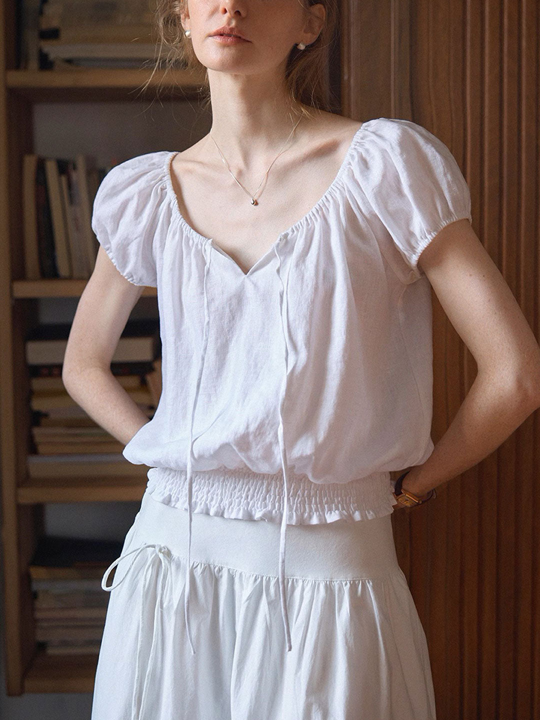 Sophia Loose Crew Neck Solid Color Blouse