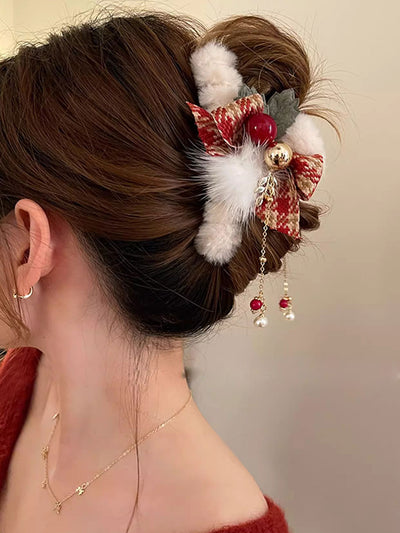 Plush Bow Hairpin Hair Accessories