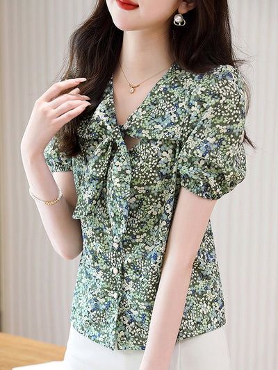 Alexis Elegant Puff Sleeve Floral Top