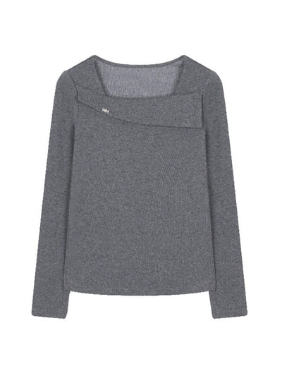 Ava Casual Square Neck Knitted Top