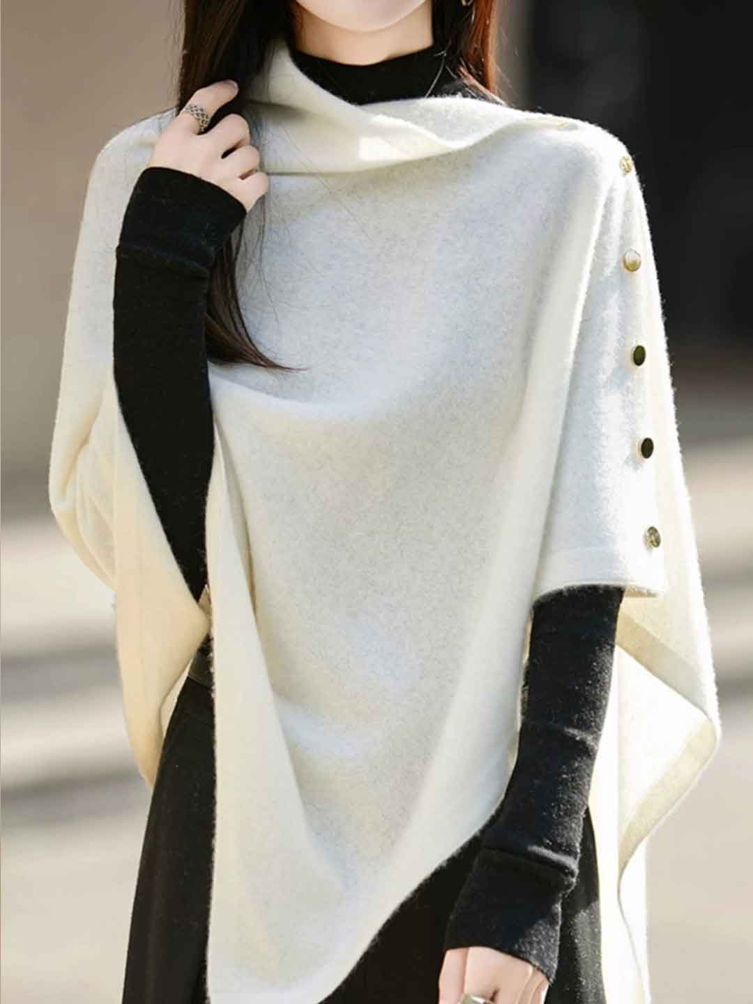 Sarah Daily Irregular Knitted Shawl Sweater Scarf