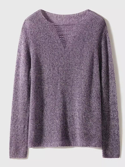 Mia Casual Crew Neck Hollow Knitted Top