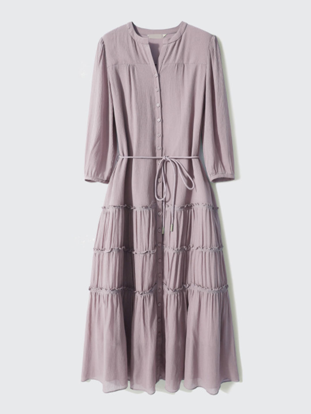 Sophie Elegant Pleated Tie Dress-Purple