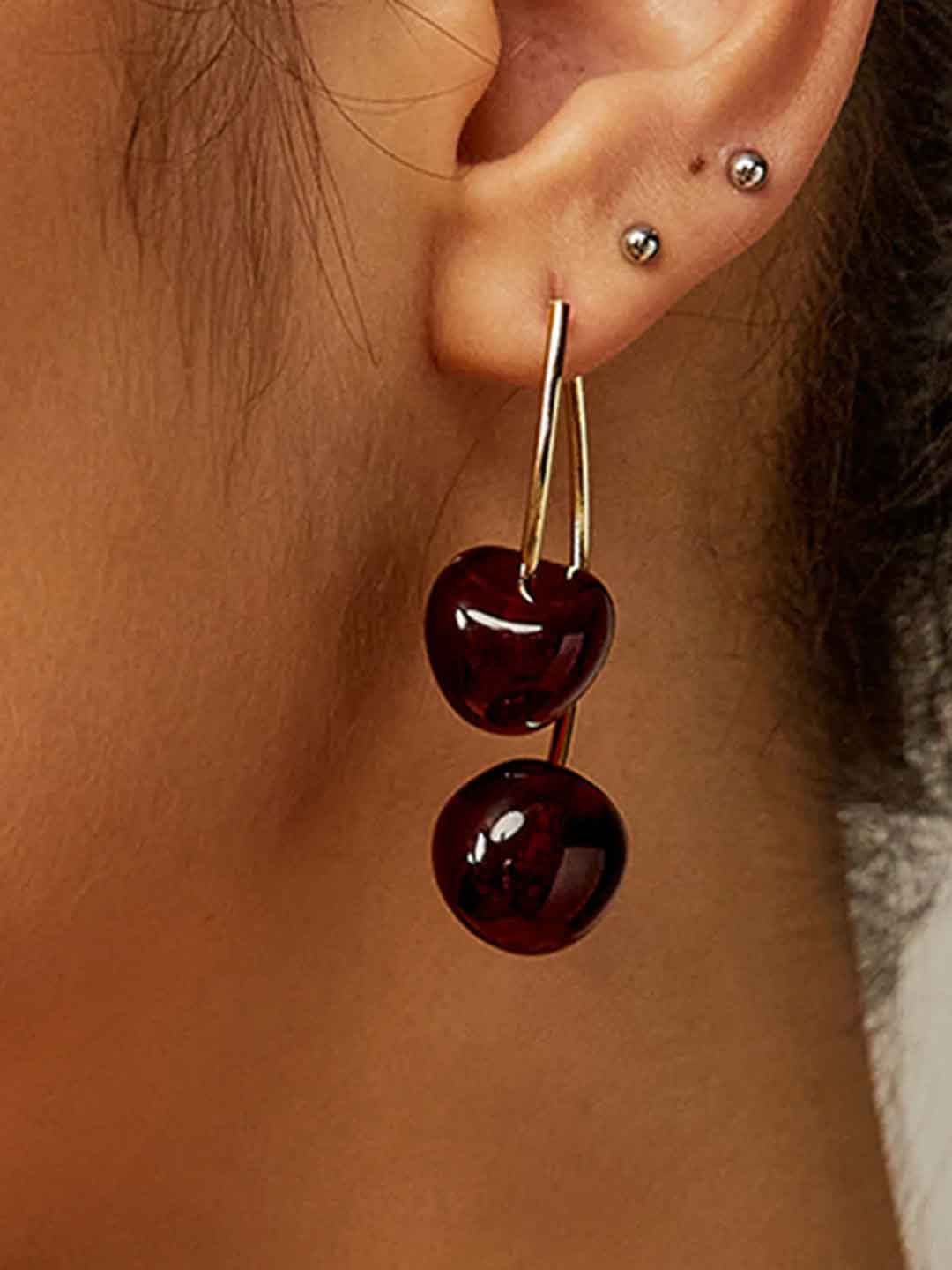 Cherry Resin Earrings