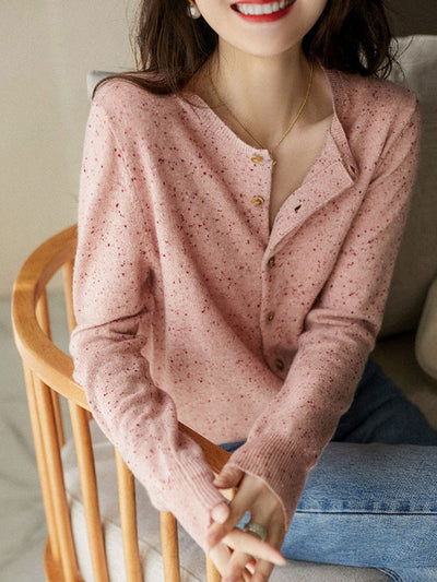 Olivia Casual  Crew Neck Knitted Cardigan