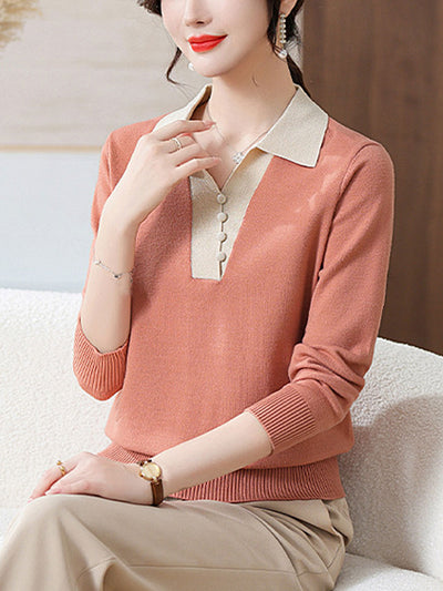 Brooke Casual Lapel Knitted Sweater