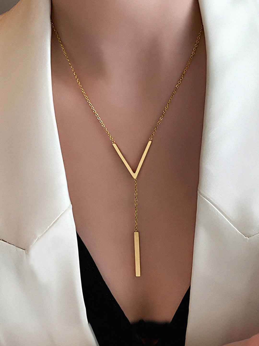 V Shape Pendant Necklace