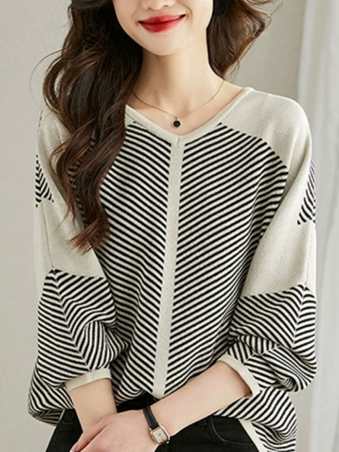 Sarah Loose Striped Knitted Top