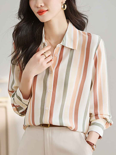 Taylor Vintage V-neck Striped Shirt