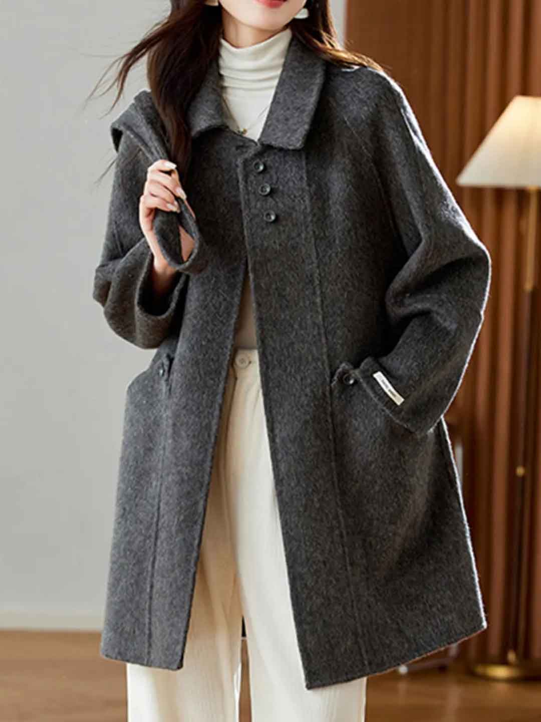 Ava Elegant Lapel Winter Trench Coat