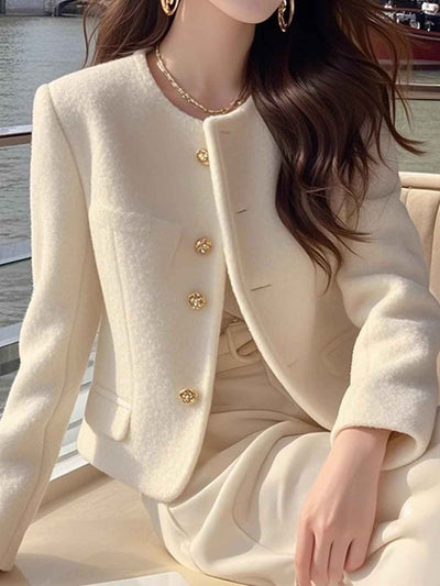 Alexis Loose Crew Neck Tweed Jacket