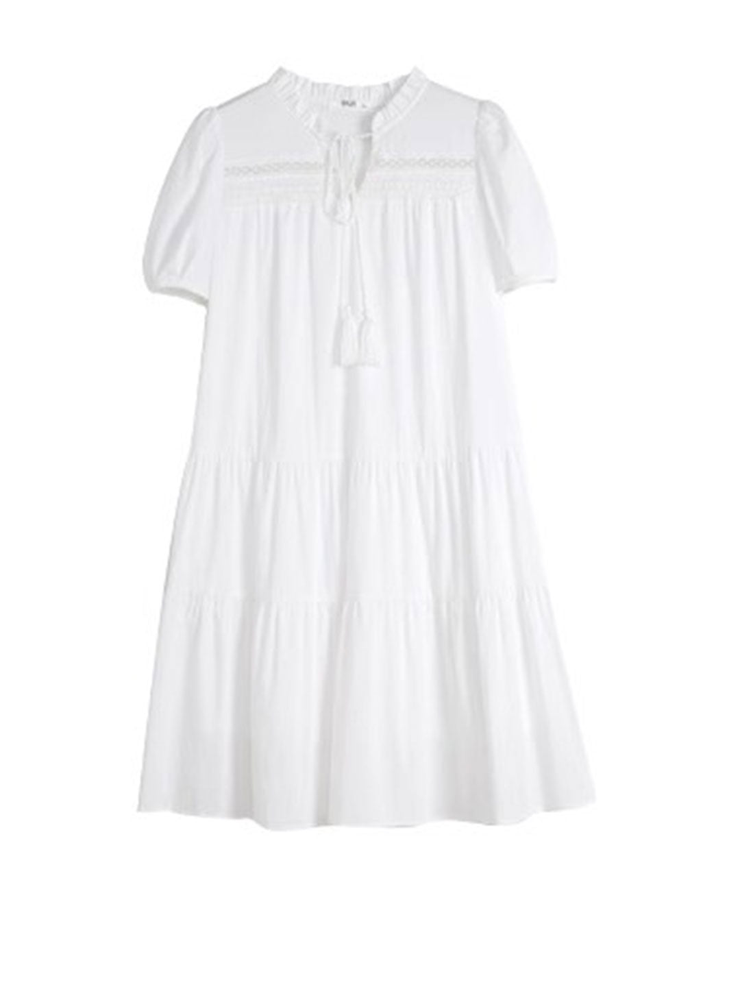 Layla Vacation Balloon Sleeve Tie Panel Dress