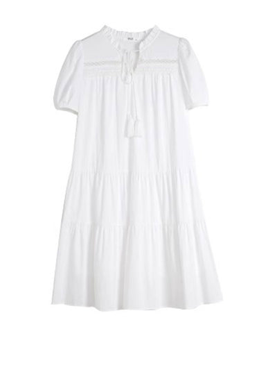 Layla Vacation Balloon Sleeve Tie Panel Dress