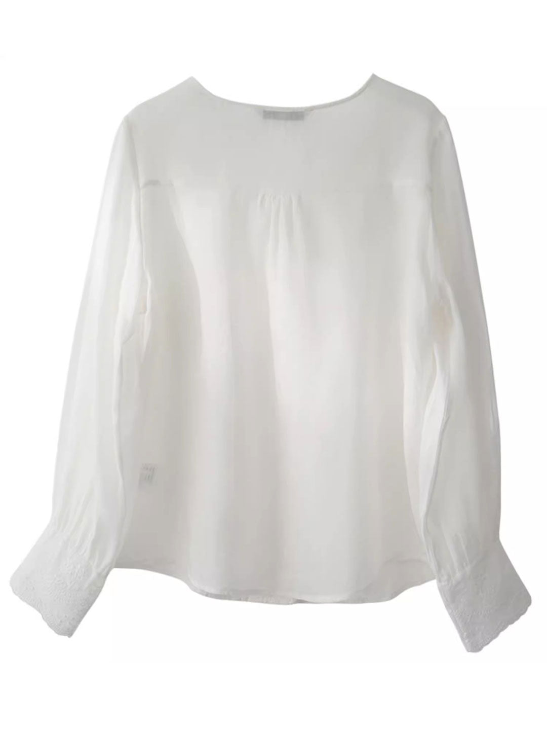 Abigail Vacation V-Neck Solid Color Embroidered Top